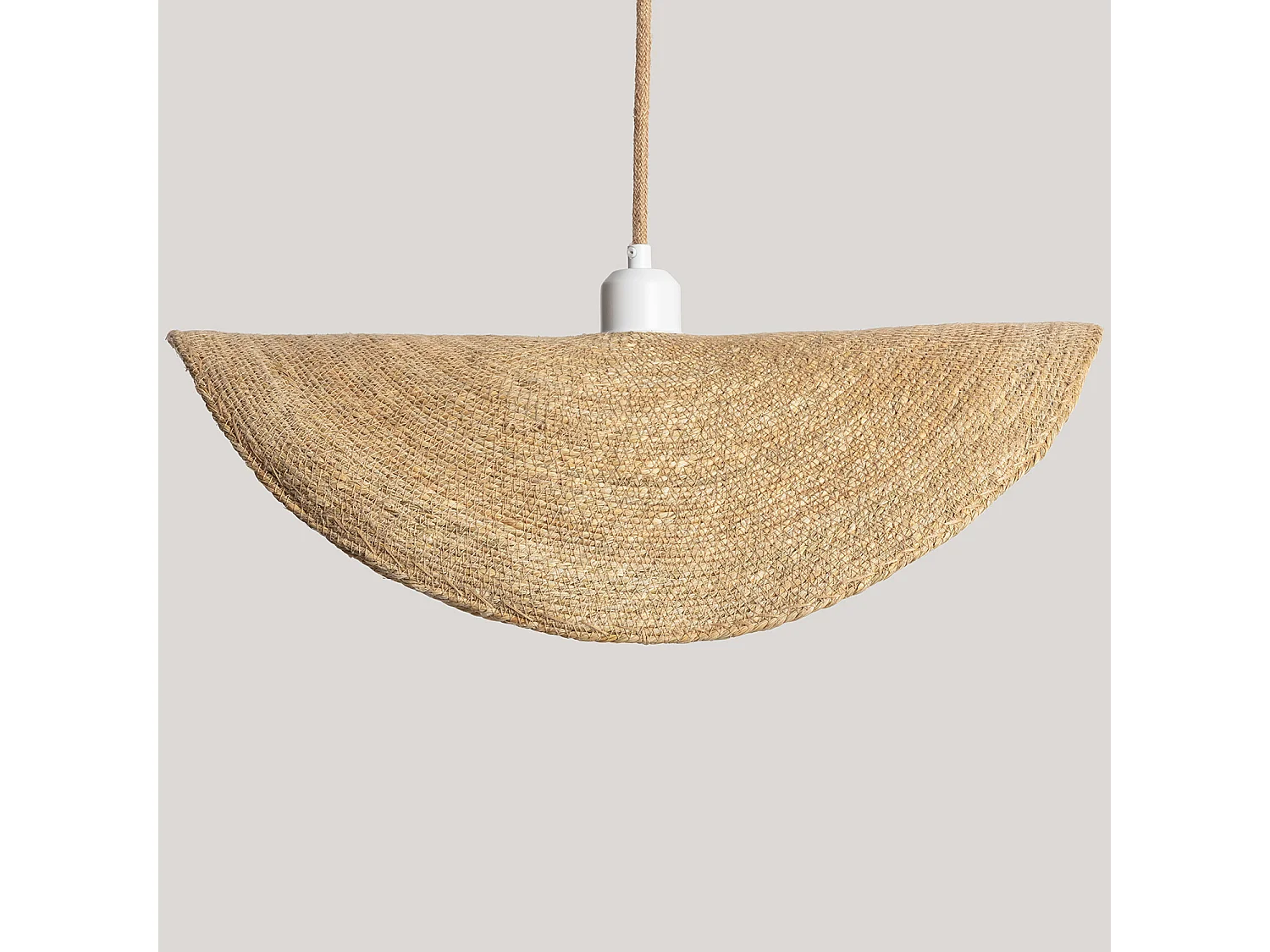 Lampada a Sospensione Fibre naturali Devmani ILUZZIA L Tessuto Naturale