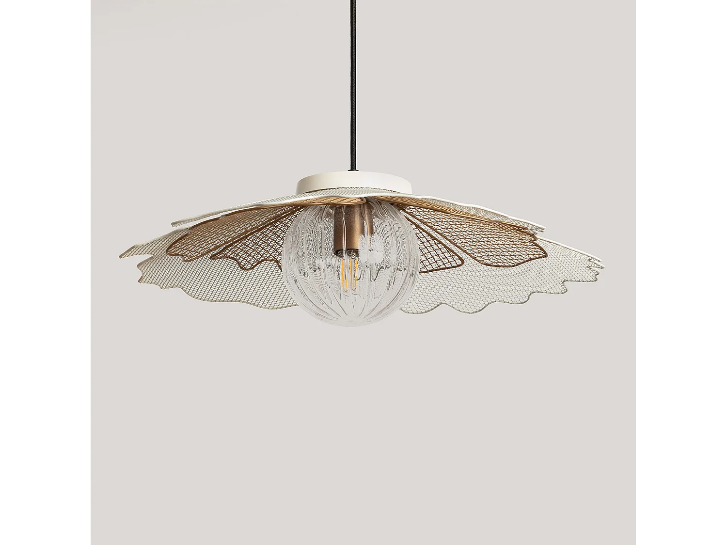 Lámpara Colgante Metal Cristal Pianella ILUZZIA Blanco