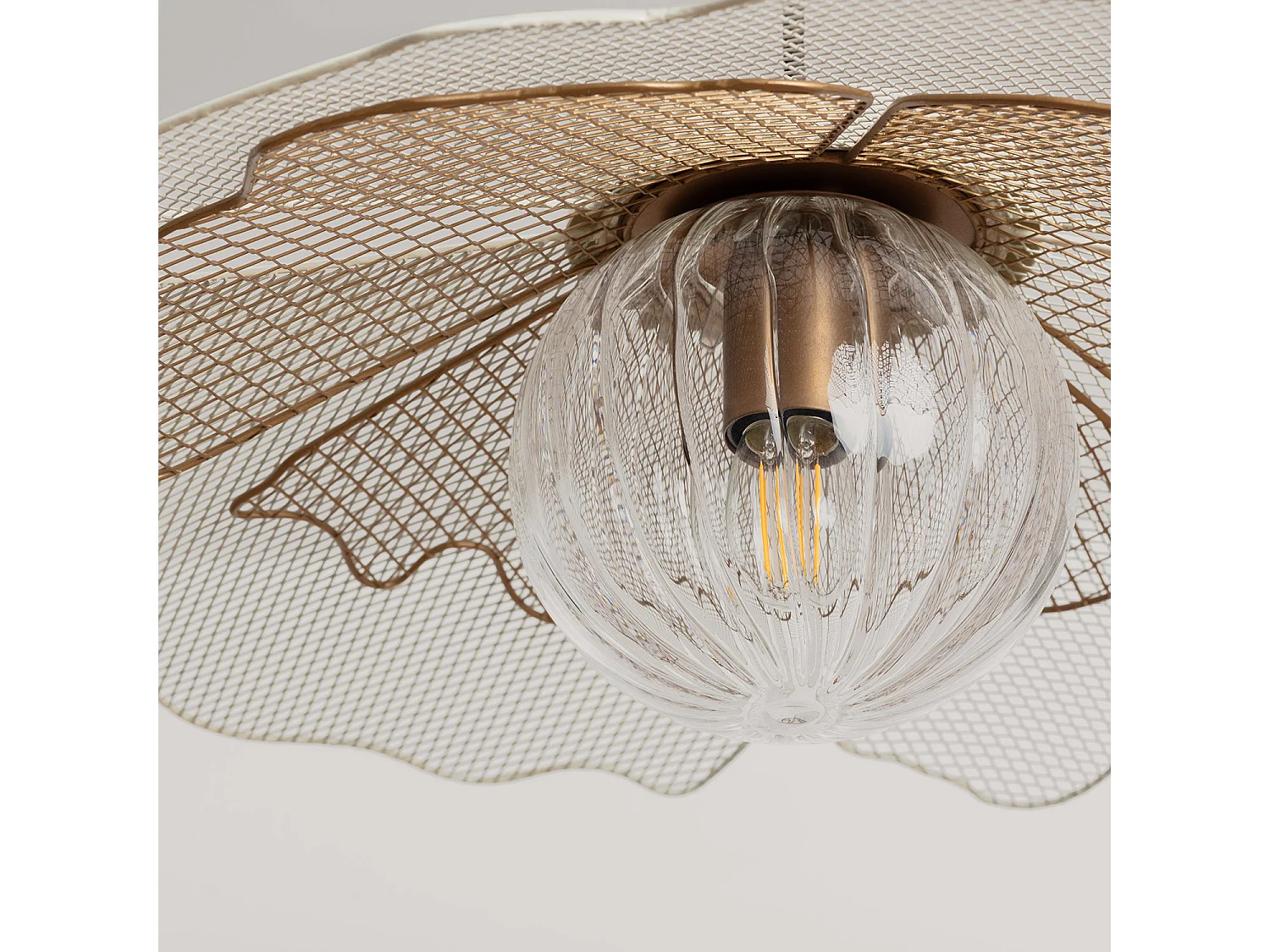 Lámpara Colgante Metal Cristal Pianella ILUZZIA Blanco