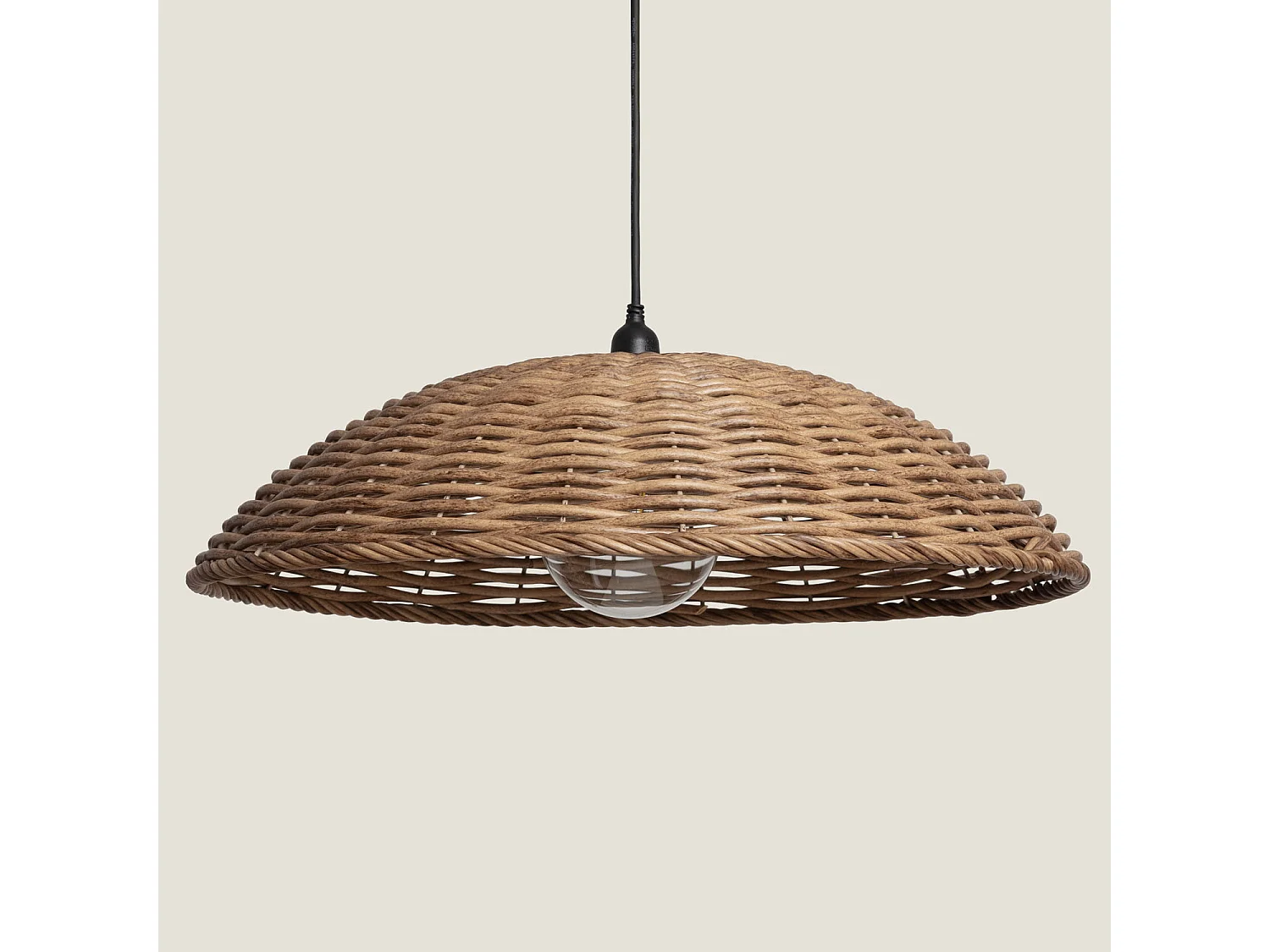 Lámpara Colgante Exterior Efecto Ratán Léa Drom Natural 590 mm