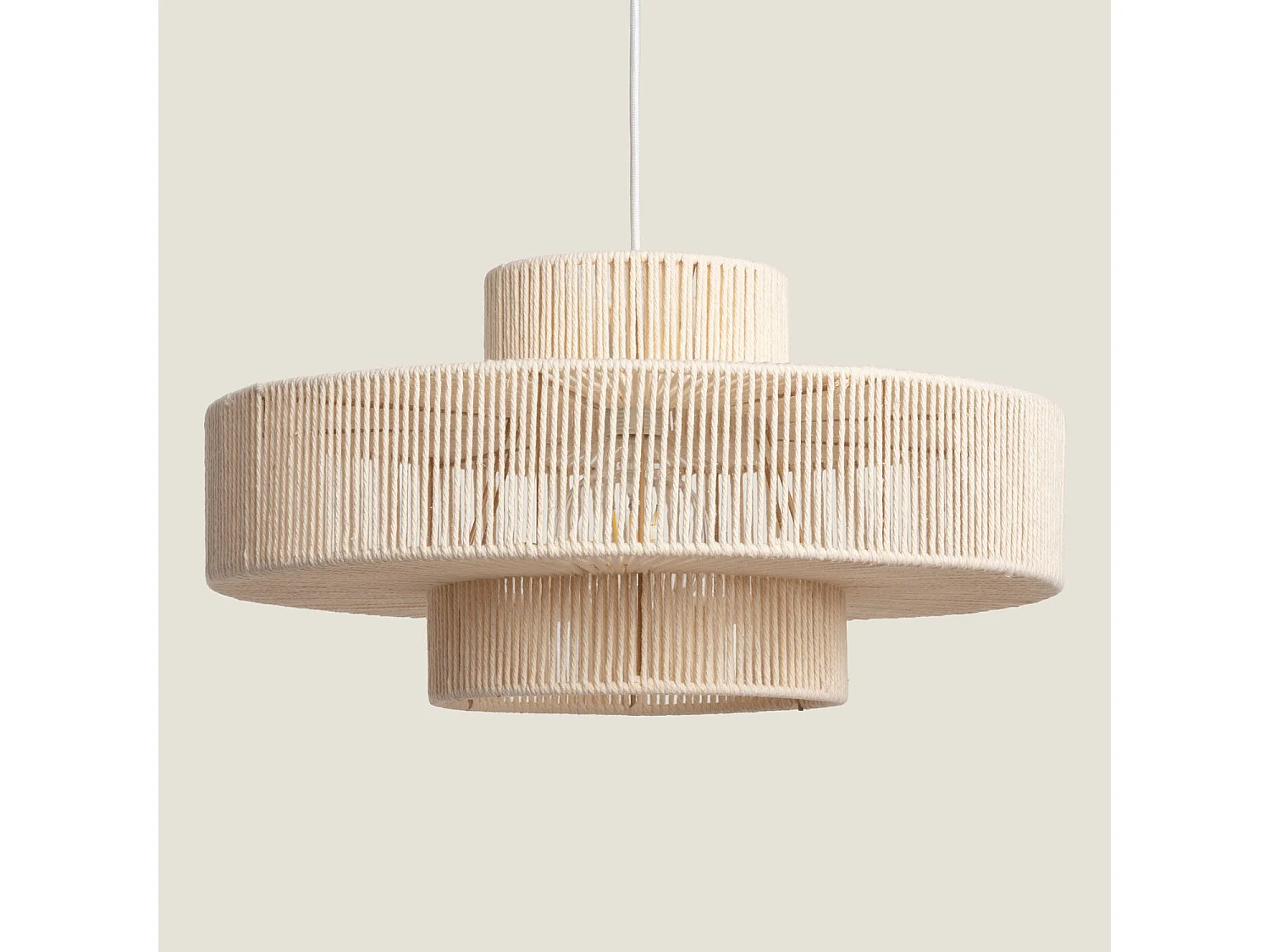 Lampada a Sospensione con Corda di Cotone Alma M Beige