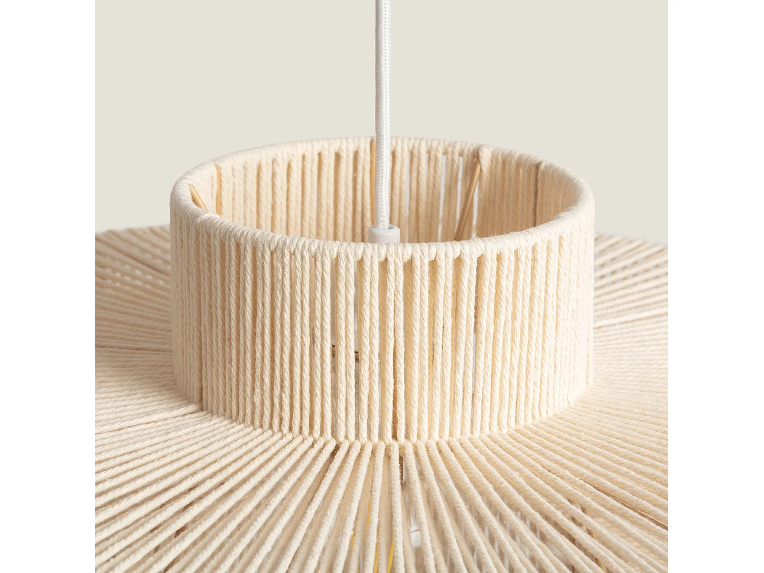 Lampada a Sospensione con Corda di Cotone Alma M Beige