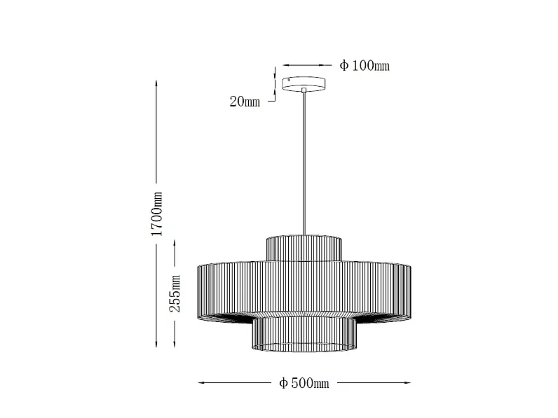 Lampada a Sospensione con Corda di Cotone Alma M Beige