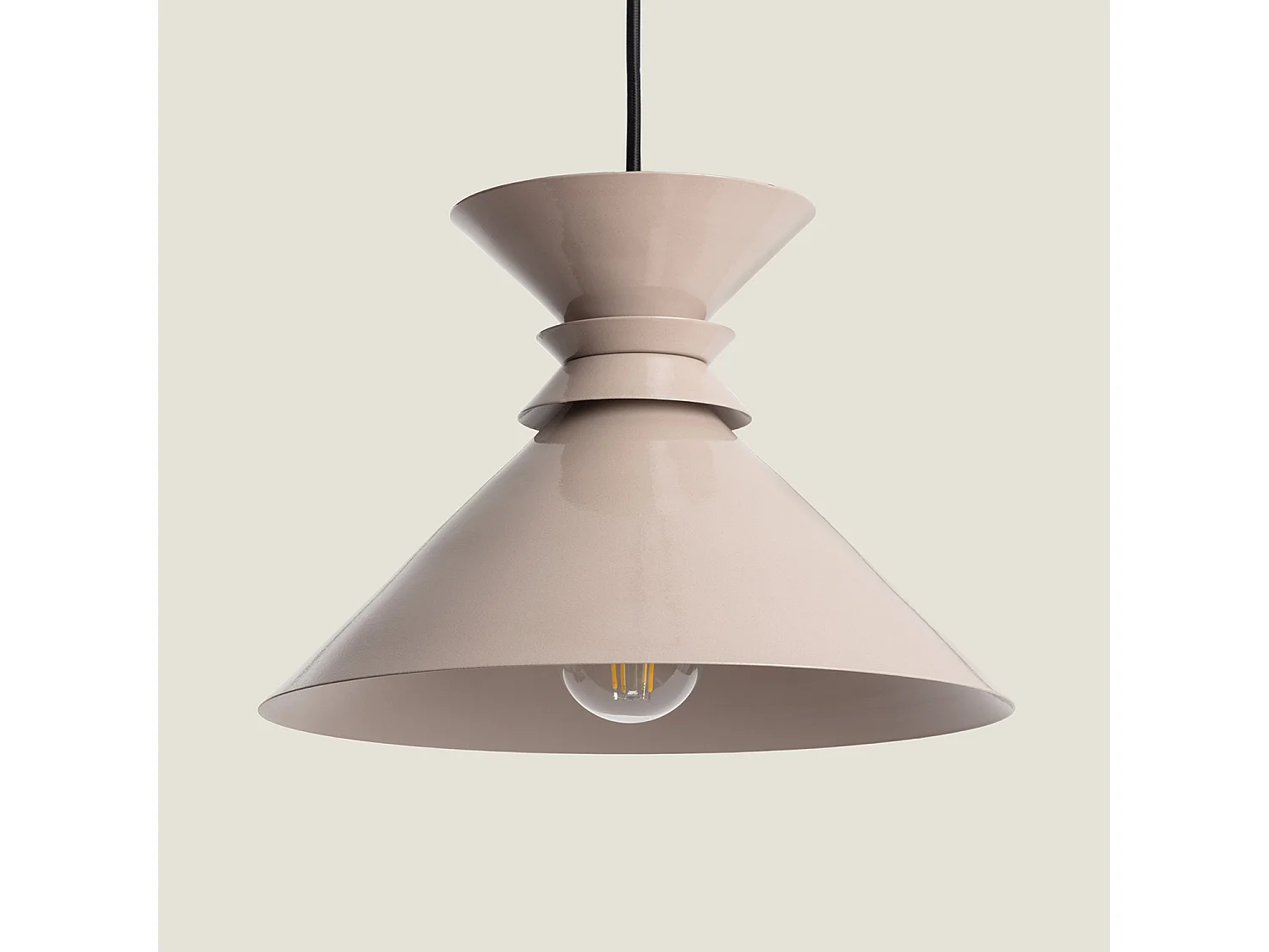 Lampada a Sospensione Metallo Rattota Beige