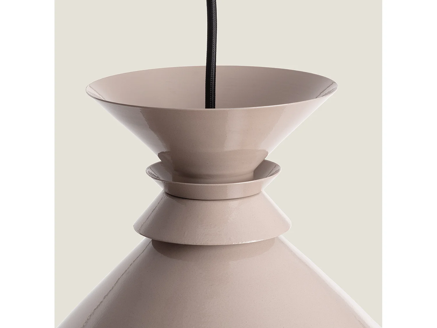 Lampada a Sospensione Metallo Rattota Beige