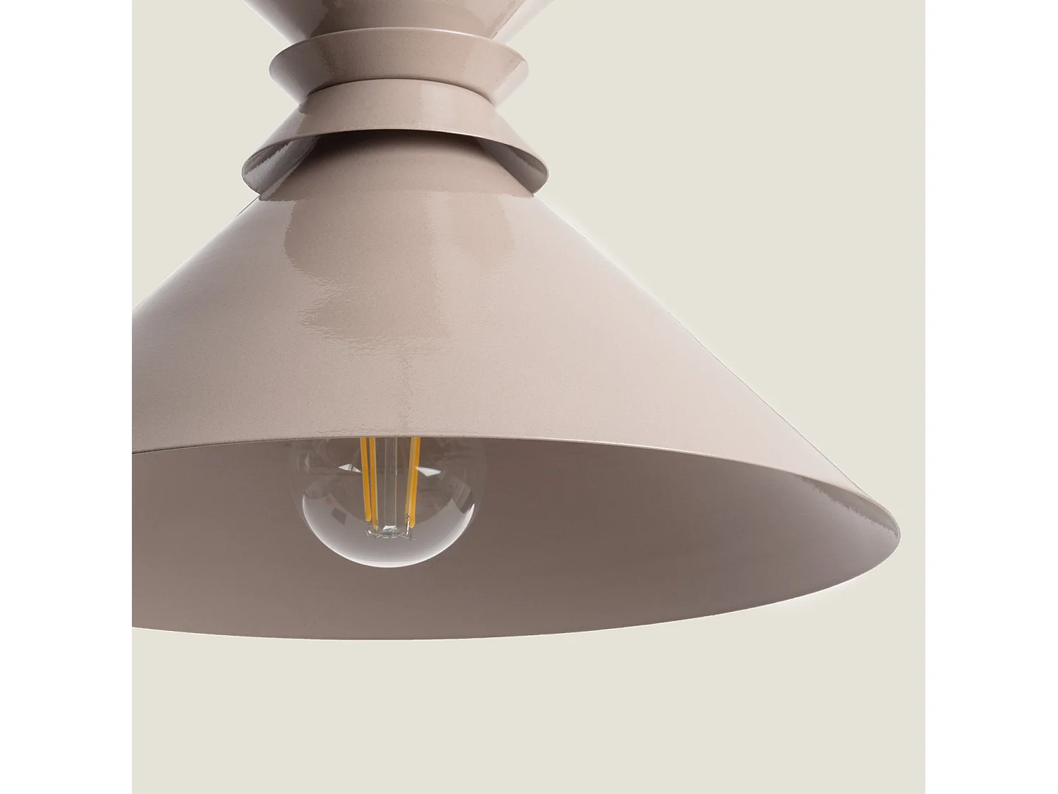 Lampada a Sospensione Metallo Rattota Beige