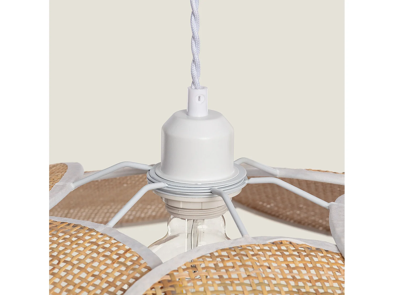 Lámpara Colgante Ratán Nirvana Trenzado Blanco