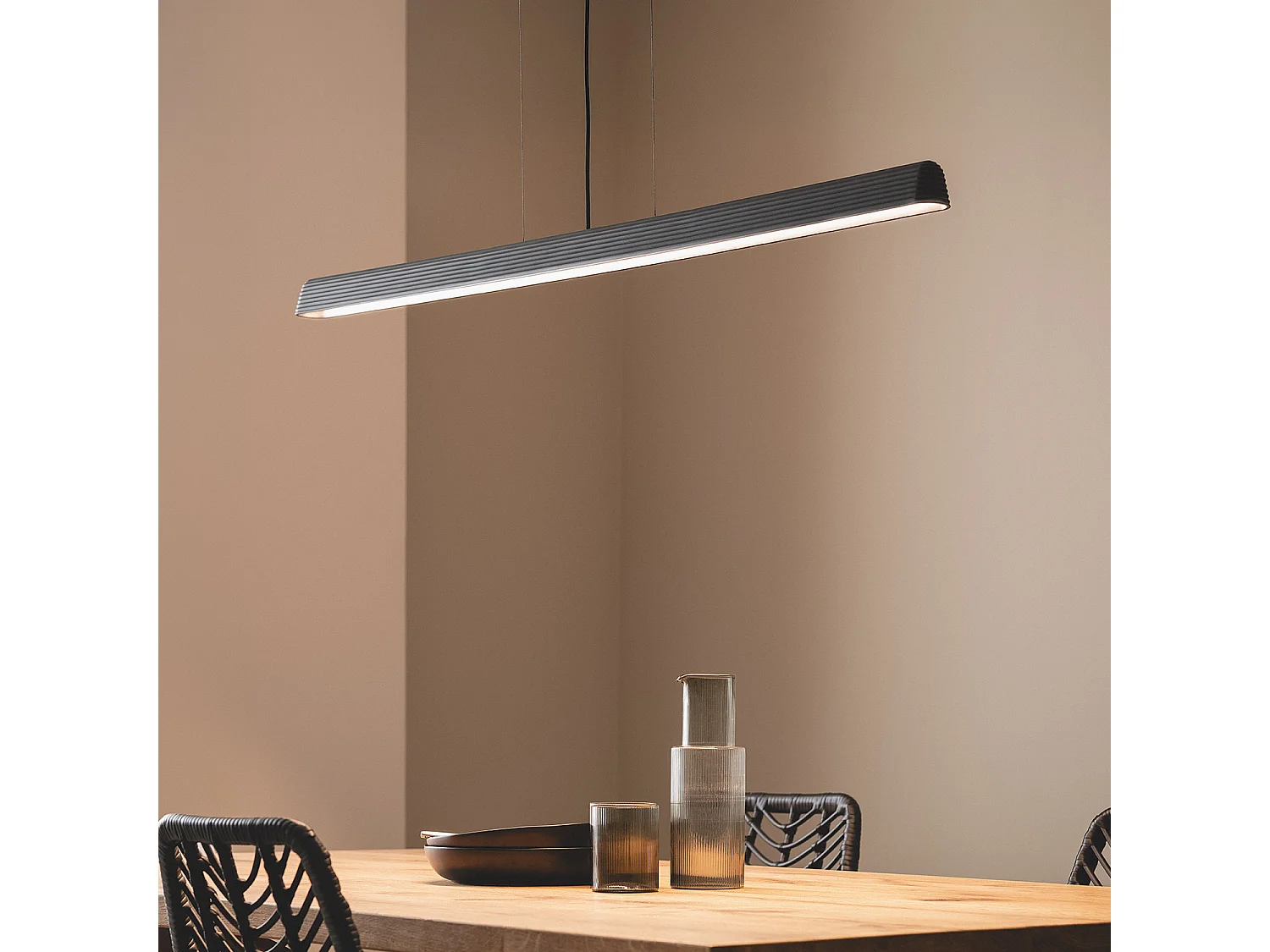 Lámpara Colgante Lineal LED 24W Yeso CCT Seleccionable Kirnber Gris