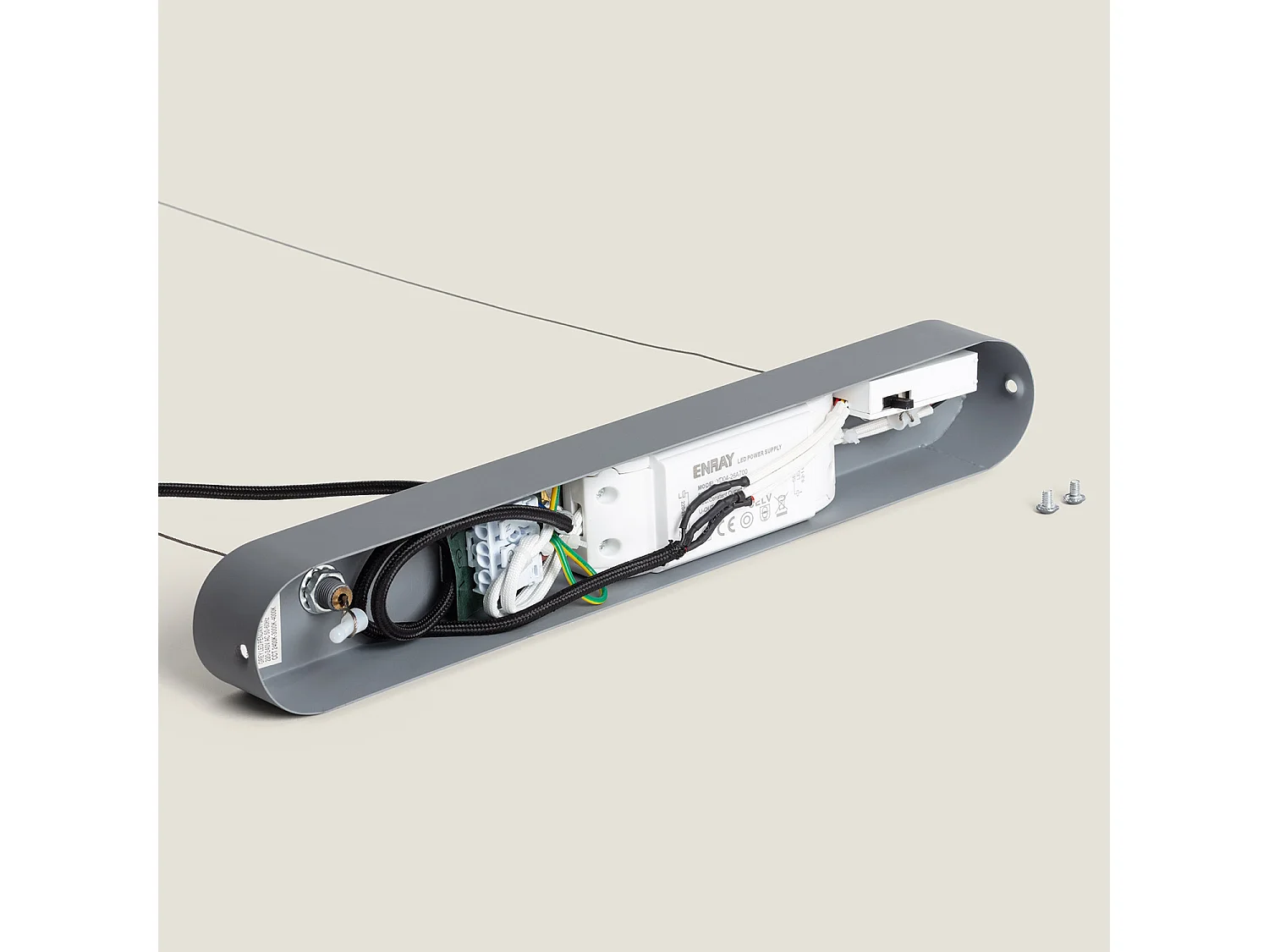 Lámpara Colgante Lineal LED 24W Yeso CCT Seleccionable Kirnber Gris