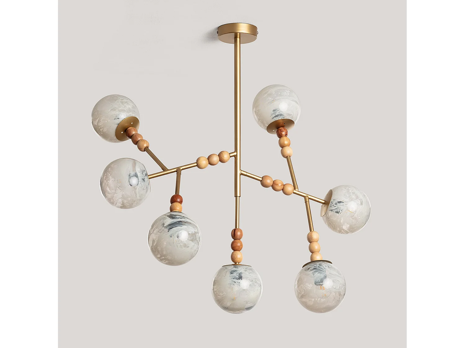 Lámpara Colgante Metal Cristal Routi ILUZZIA Dorado