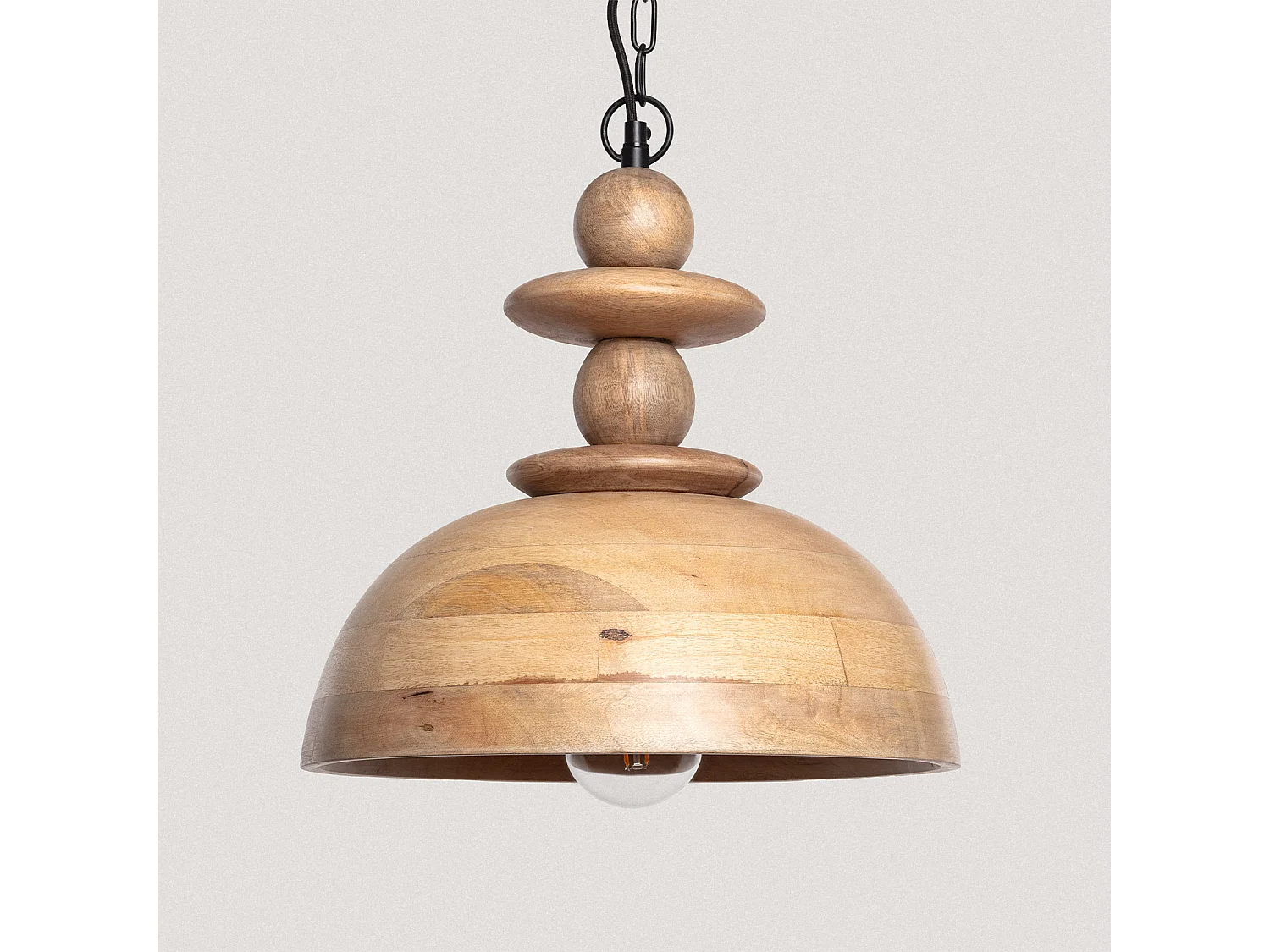 Lámpara Colgante Madera Zeil Solstice ILUZZIA Marrón