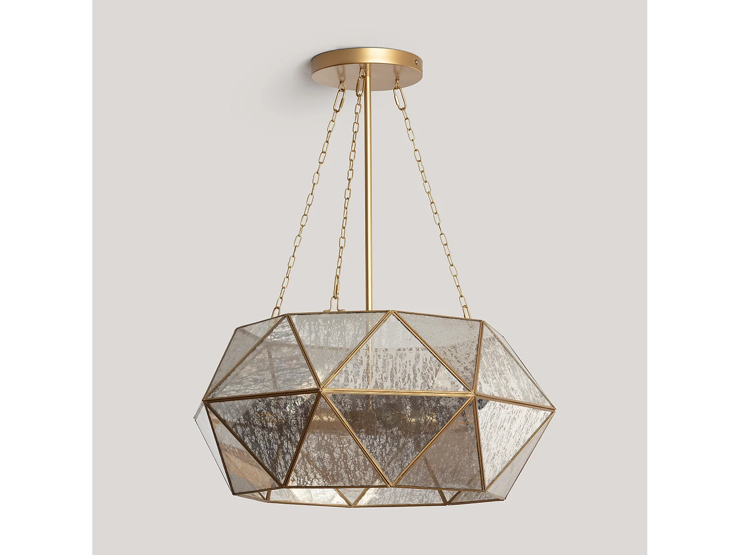 Lámpara Colgante Metal y Cristal Octagon ILUZZIA Dorado