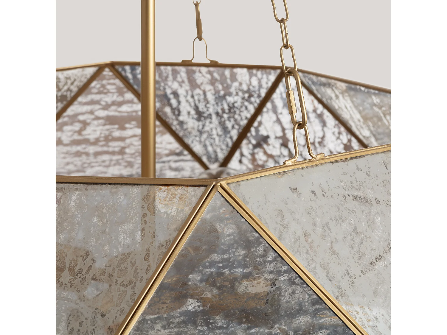 Lámpara Colgante Metal y Cristal Octagon ILUZZIA Dorado