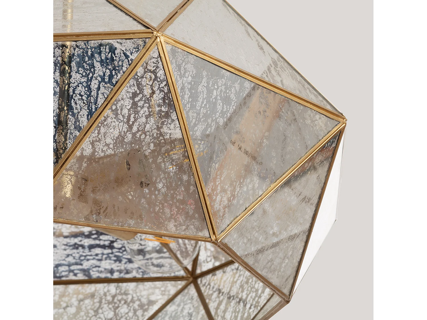 Lámpara Colgante Metal y Cristal Octagon ILUZZIA Dorado