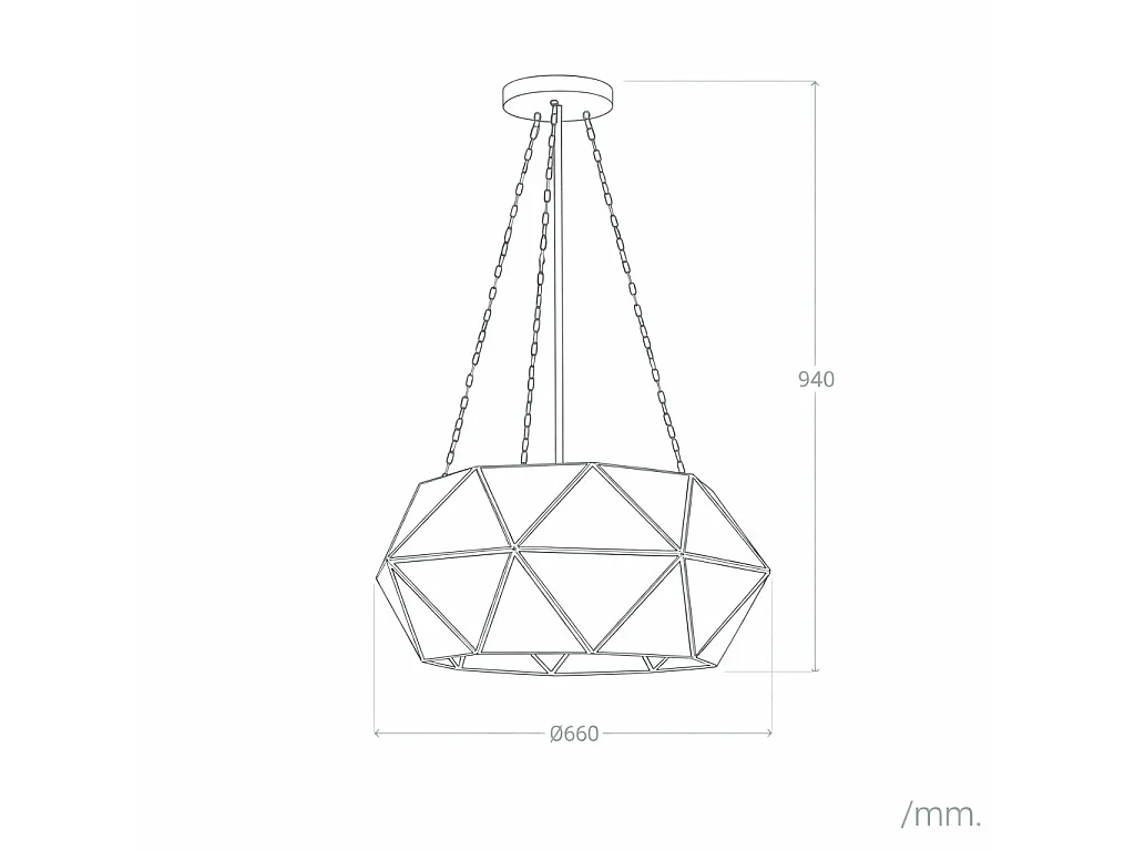 Lámpara Colgante Metal y Cristal Octagon ILUZZIA Dorado