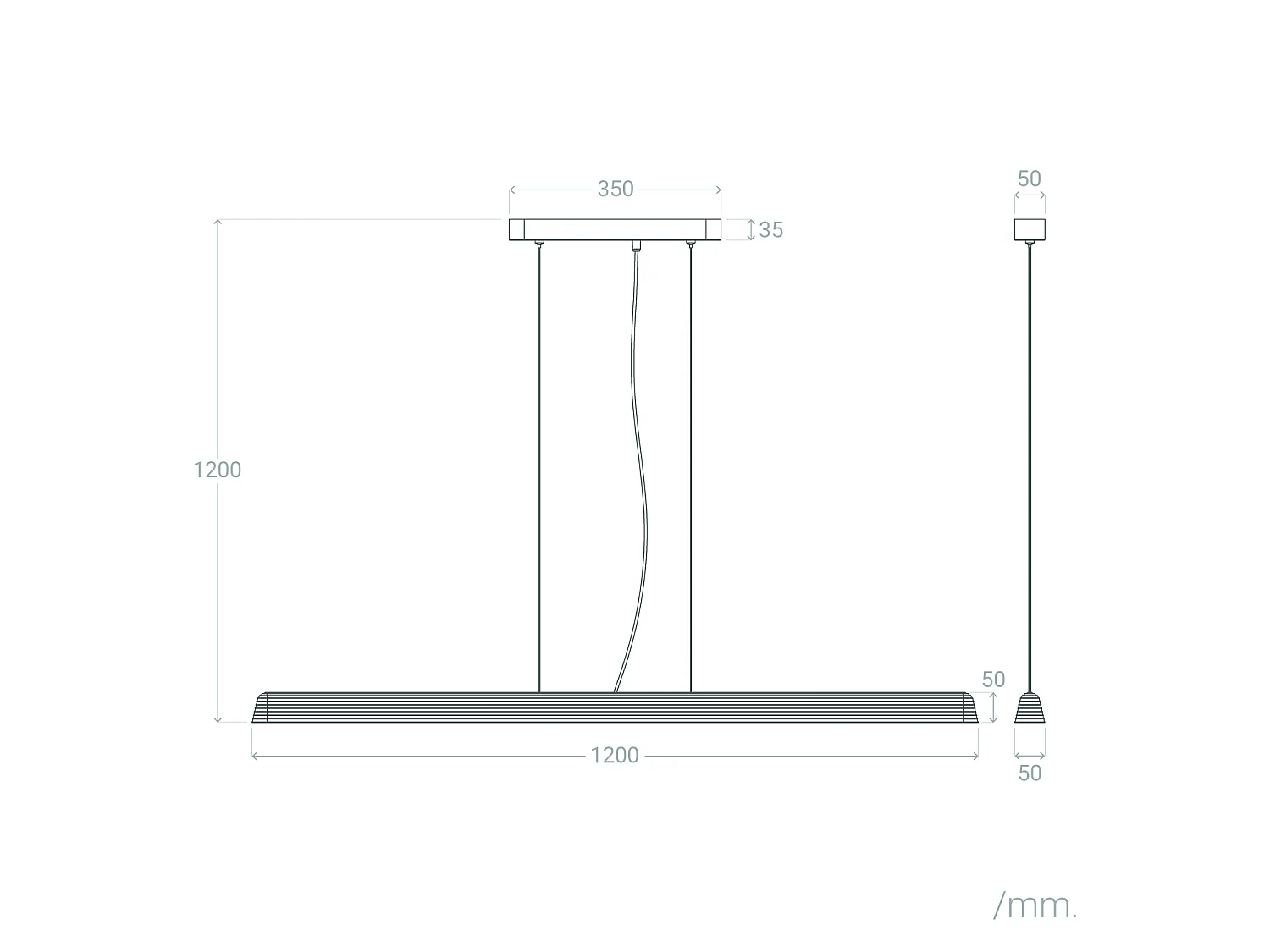 Lámpara Colgante Lineal LED 24W Yeso CCT Seleccionable Kirnber Blanco