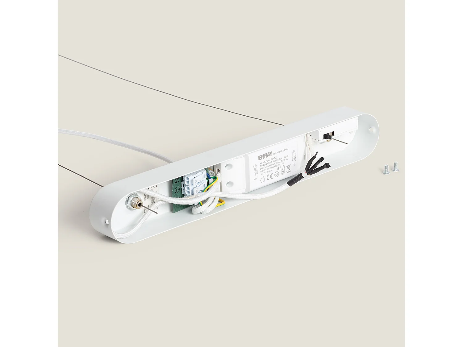 Lámpara Colgante Lineal LED 24W Yeso CCT Seleccionable Kirnber Blanco