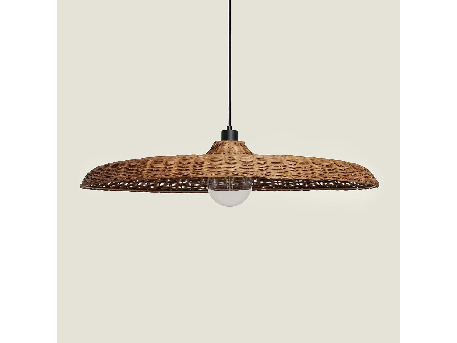 Lampada a Sospensione in Rattan Nara M Marrone