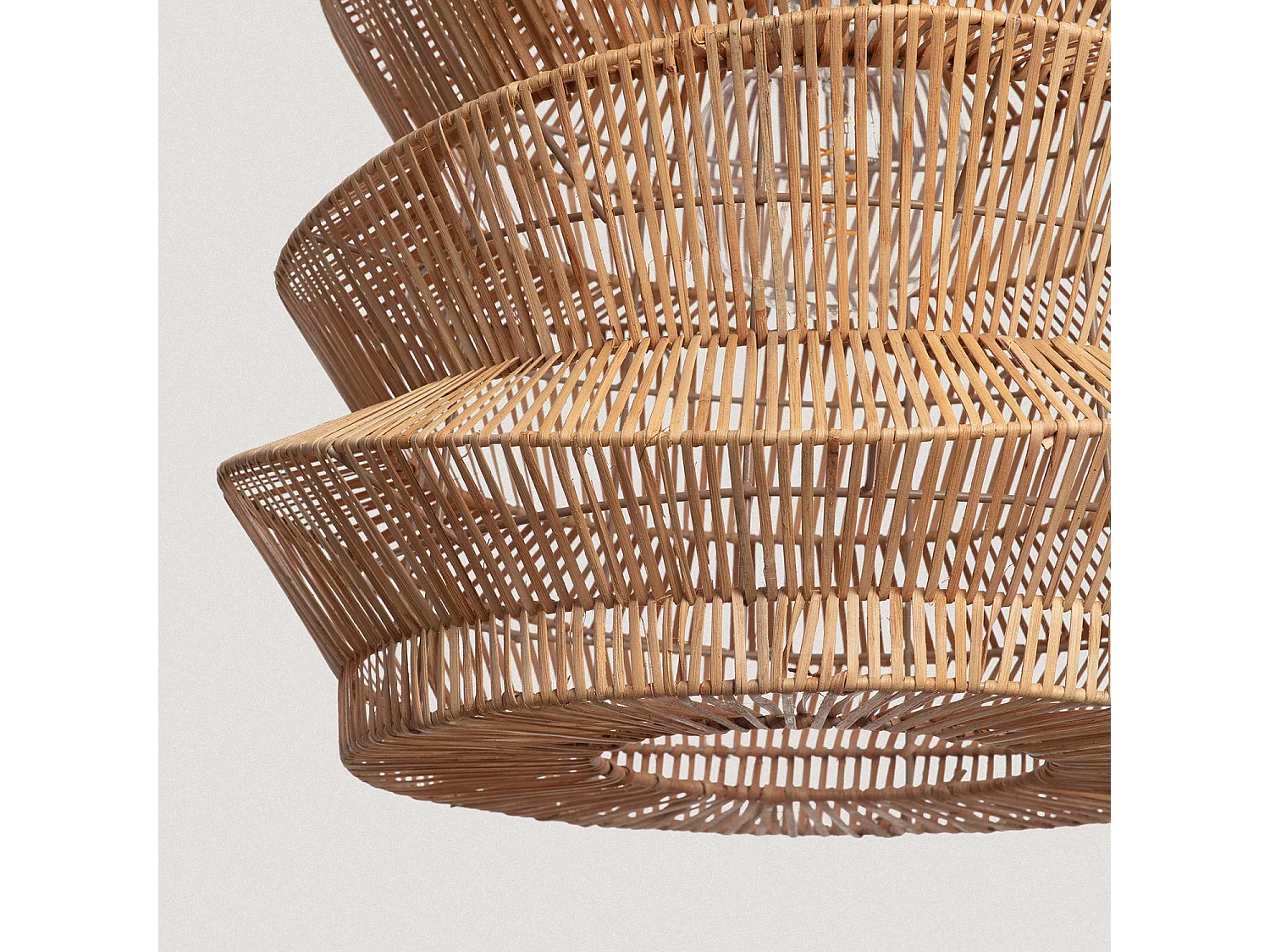 Lámpara Colgante Ratán Asha Ø500 mm ILUZZIA Textil Natural