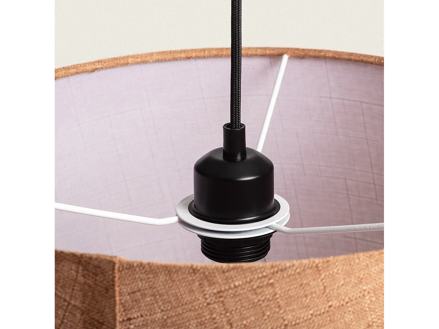 Lámpara Colgante Lino Genoveva Marrón ø40 cm