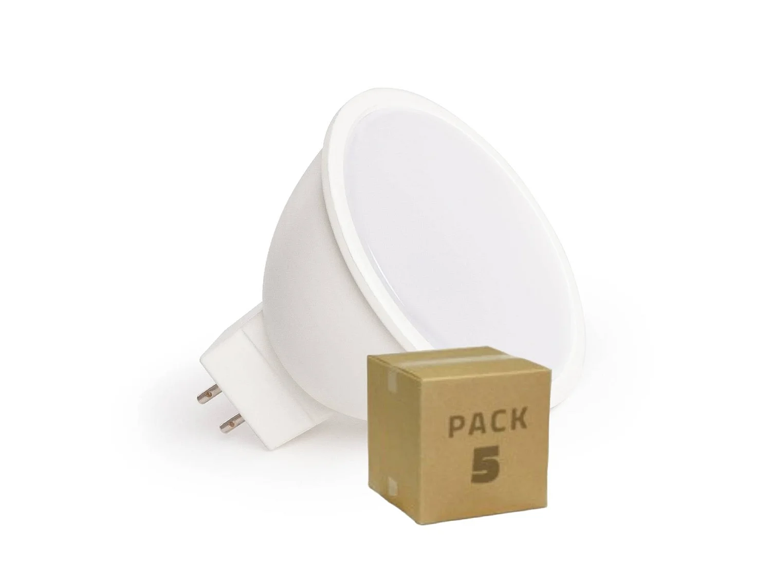 Pack 5 Bombillas LED GU5.3 6W 550 lm MR16 No Flicker 6000K Blanco Frío