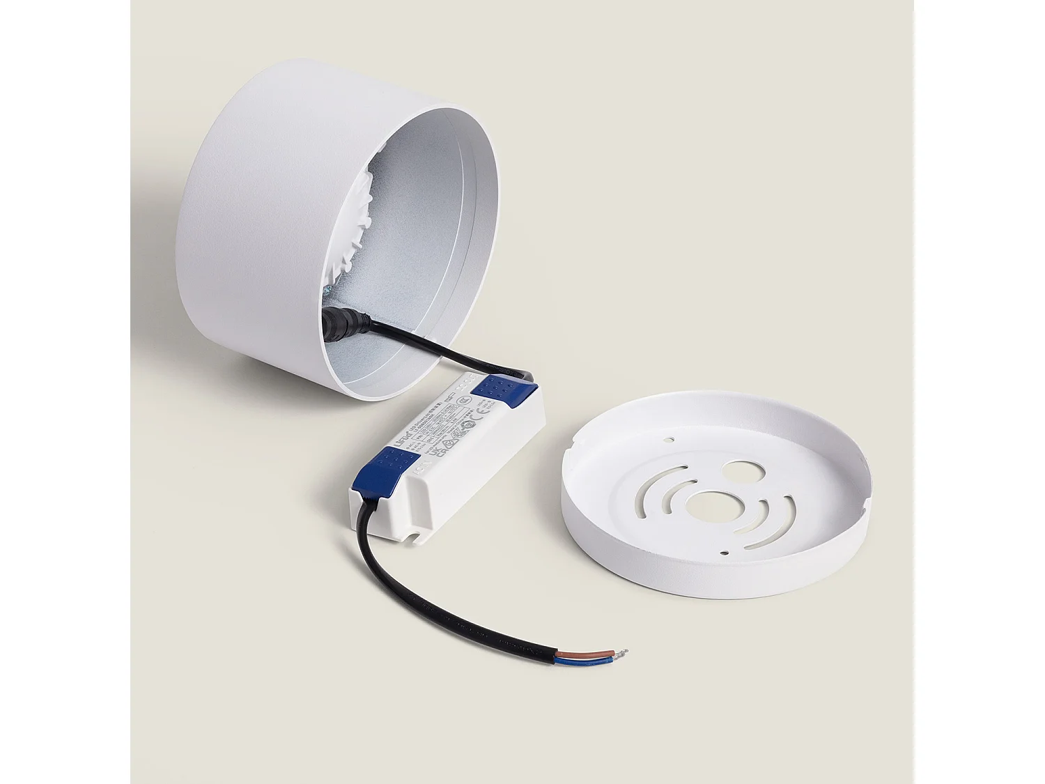 Plafón LED 8W Circular Aluminio Luz Indirecta Ø105 mm Tokkai 2700K Blanco Blanco Cálido