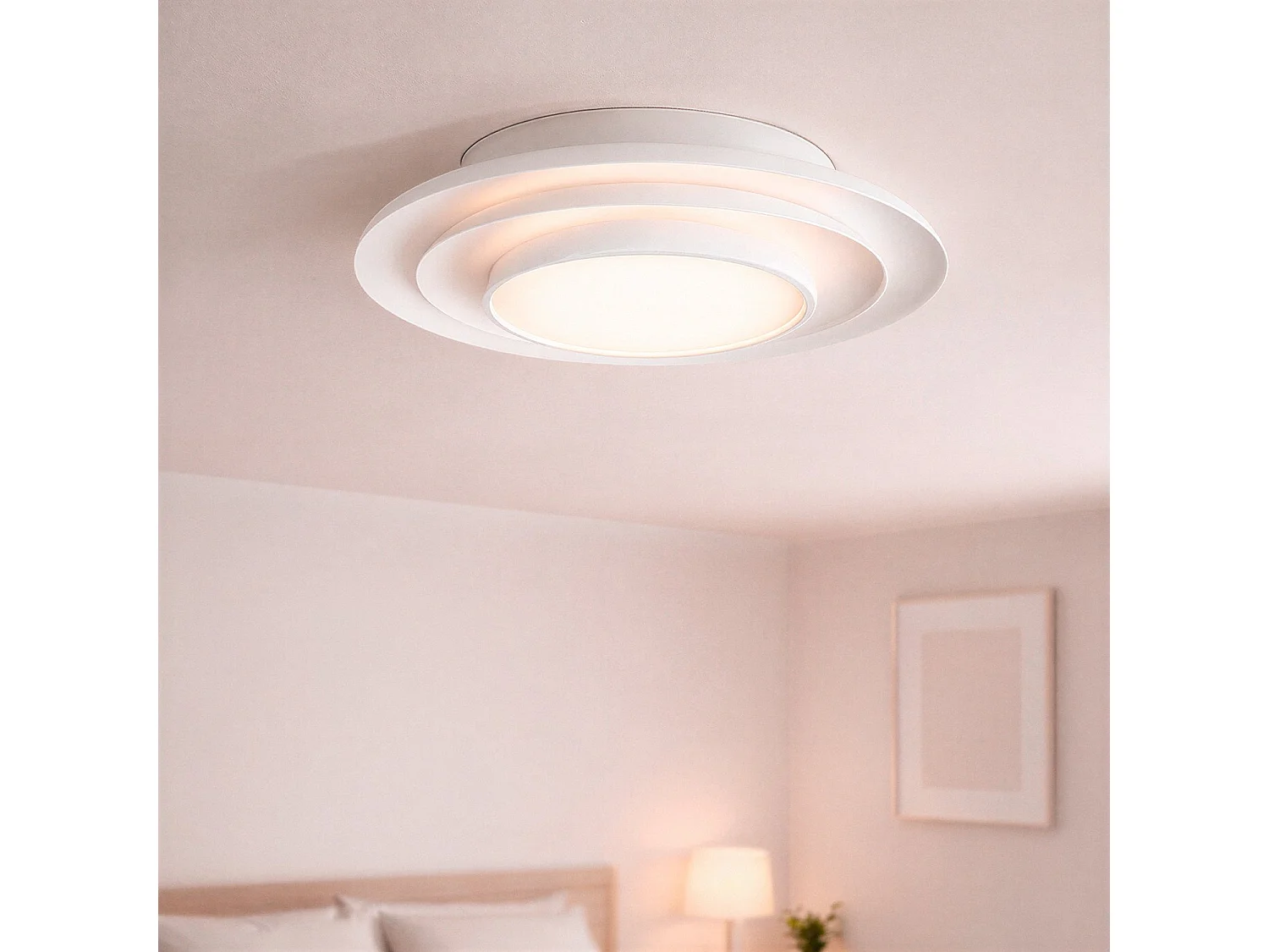 Plafón LED 26W Circular Metal Ø400 mm CCT Seleccionable Handen Telmor Blanco