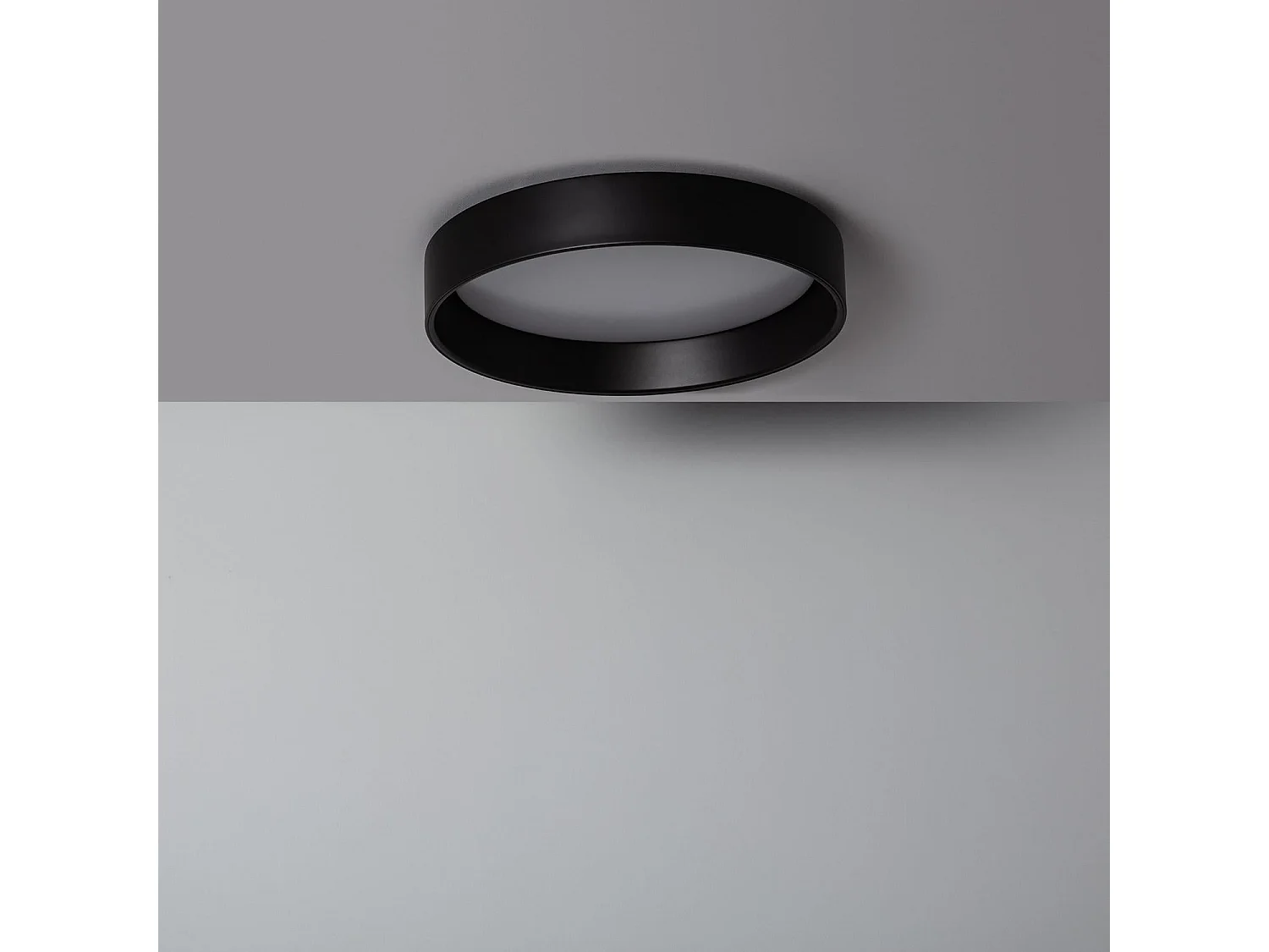 Plafón LED 20W Circular Metal Ø450 mm Negro Design 3000K Blanco Cálido