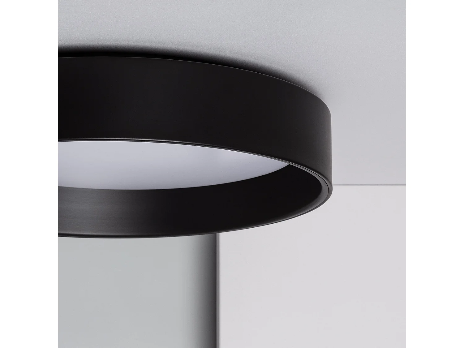 Plafón LED 20W Circular Metal Ø450 mm Negro Design 3000K Blanco Cálido
