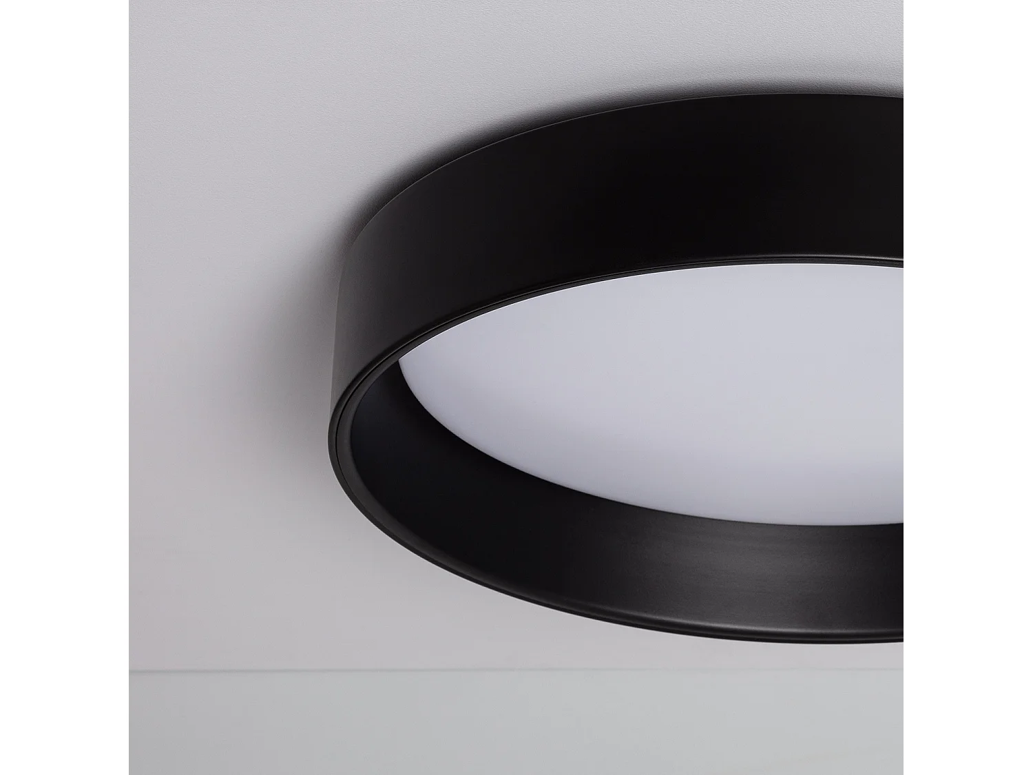 Plafón LED 20W Circular Metal Ø450 mm Negro Design 3000K Blanco Cálido