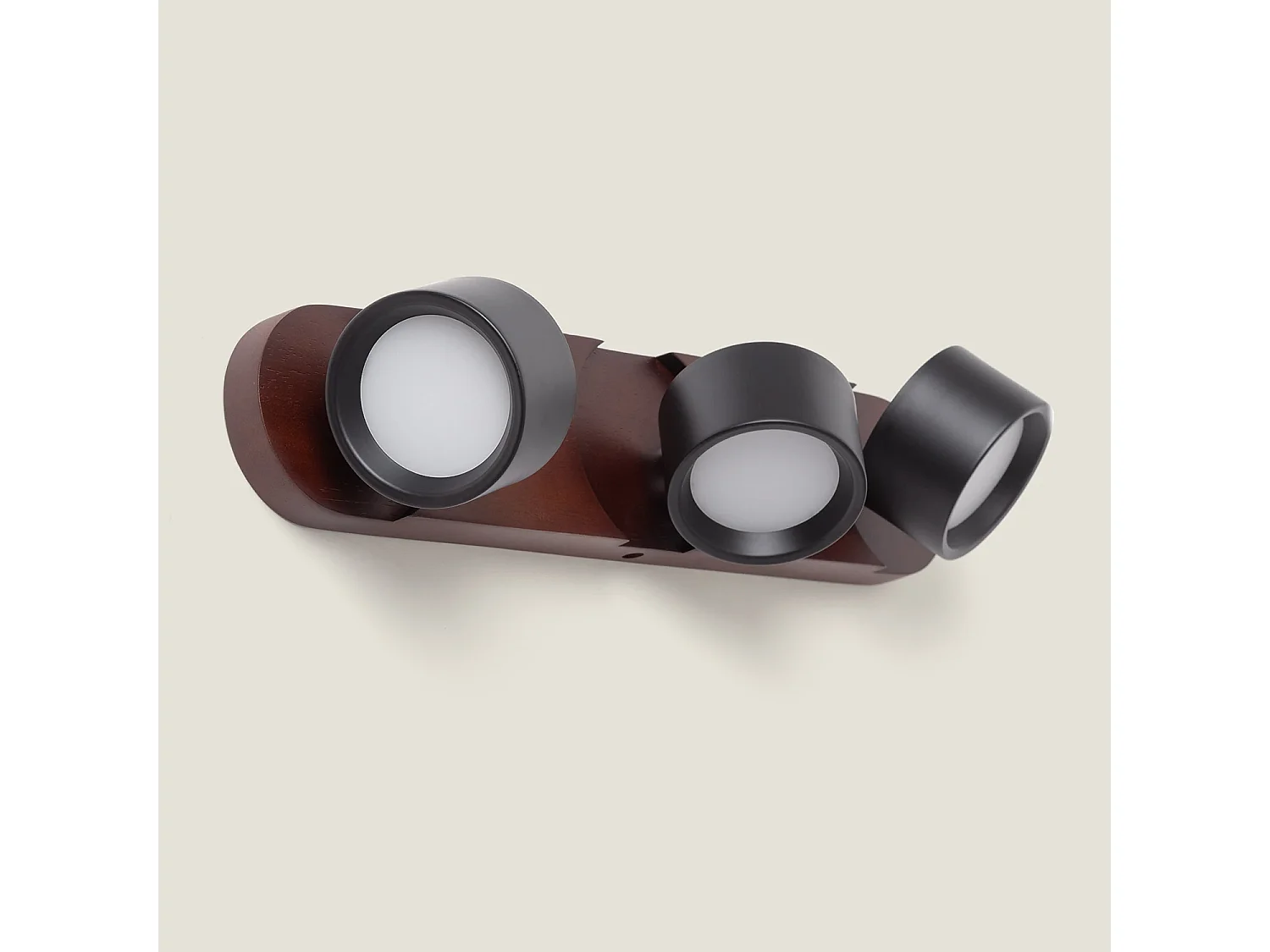 Lámpara de Pared LED 15W Metal CCT Seleccionable Cundra 3 Focos Negro