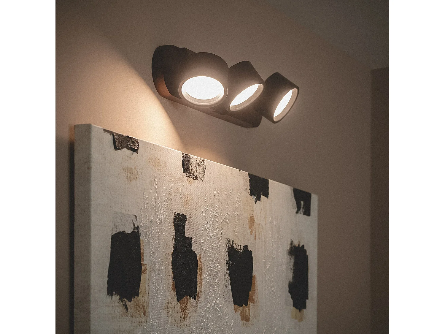 Lámpara de Pared LED 15W Metal CCT Seleccionable Cundra 3 Focos Negro