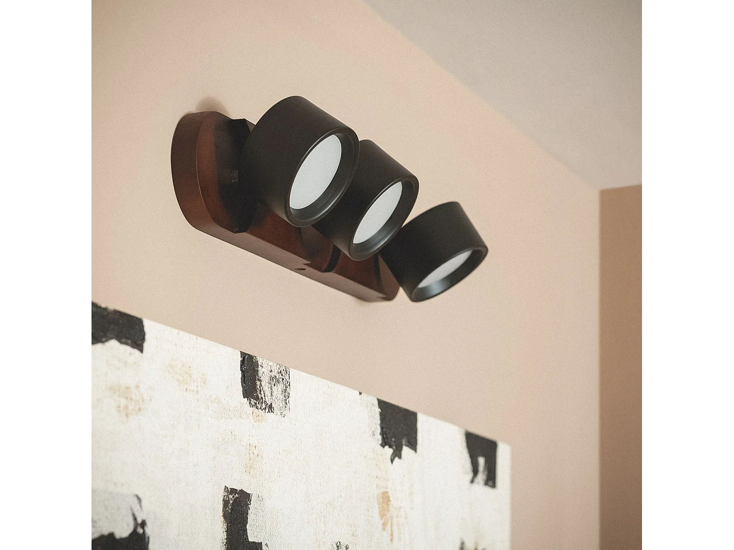 Lámpara de Pared LED 15W Metal CCT Seleccionable Cundra 3 Focos Negro