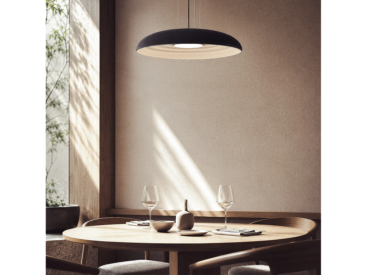 Lámpara Colgante acústica LED 18W Fieltro Misis-S Negro