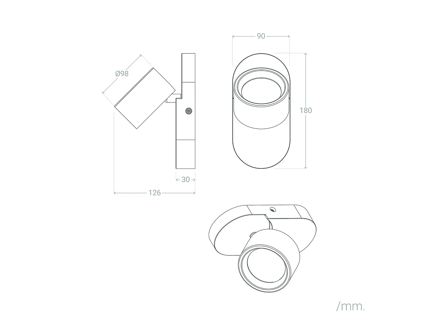 Lámpara de Pared LED 5W Metal CCT Seleccionable Cundra Negro Mate