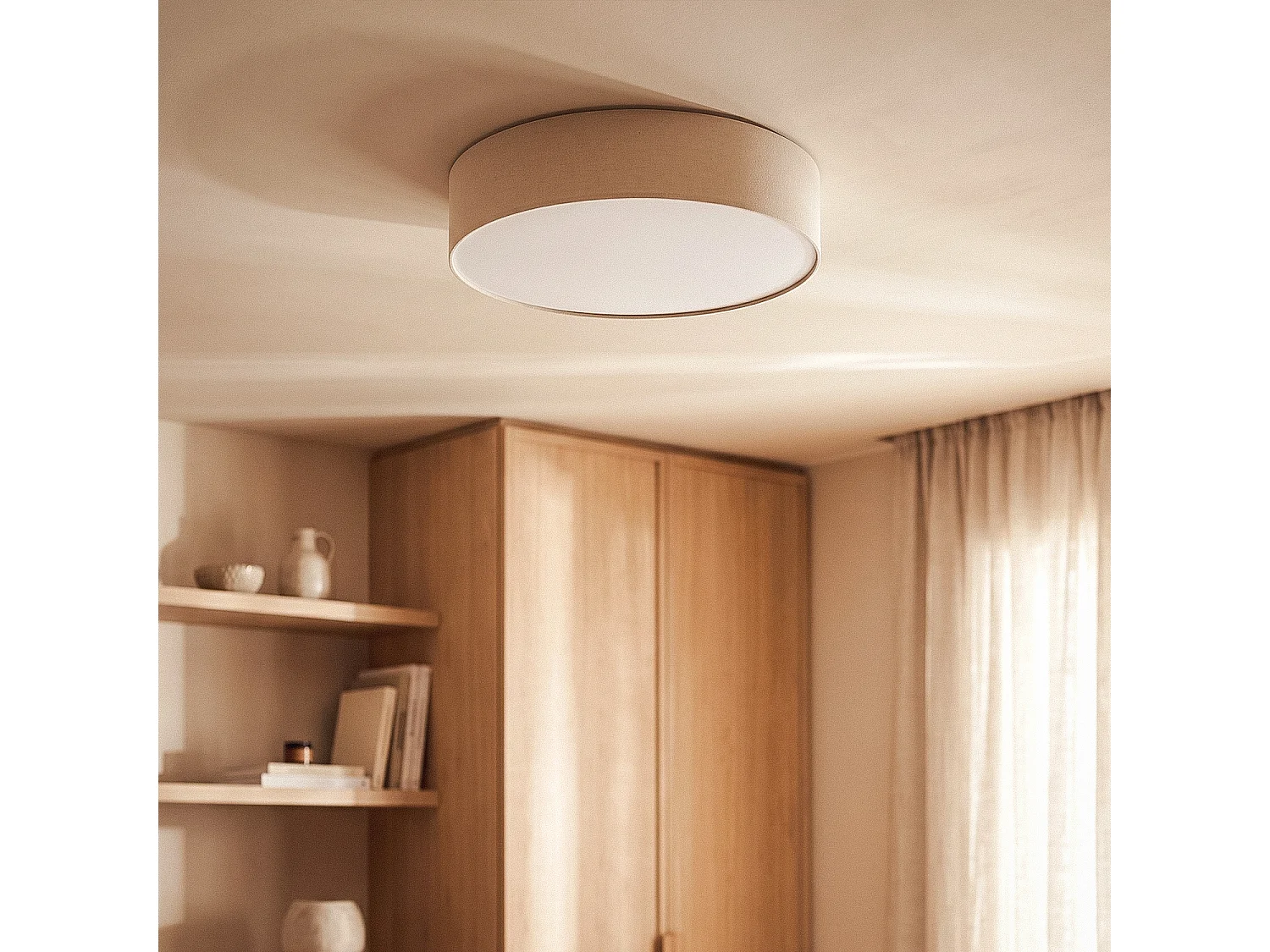 Plafón Circular Lino Ø500 mm Ranje Blanco