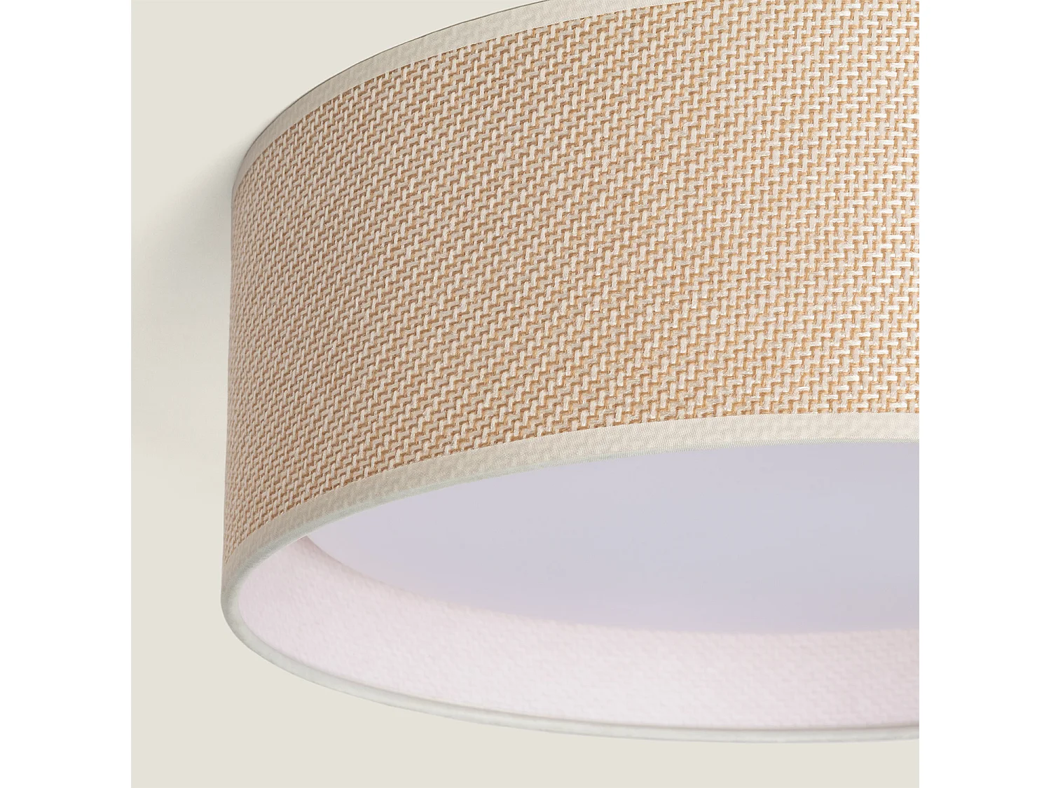 Plafón Circular Ratán Ø360 Rufus Natural