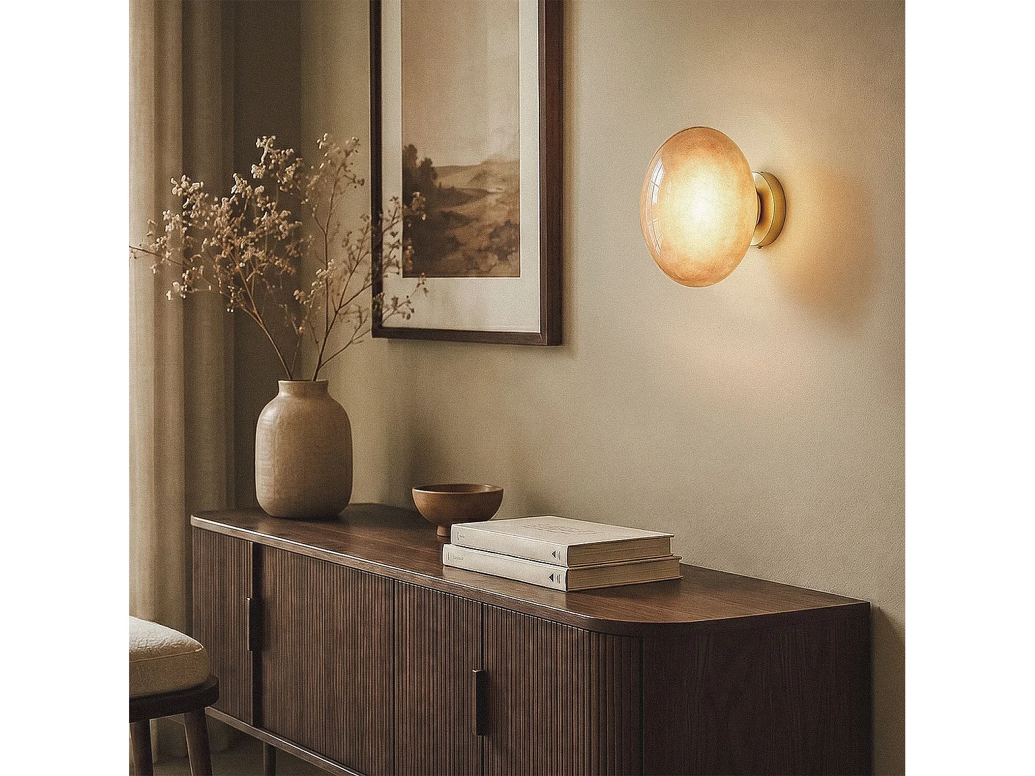 Aplique de Pared Cristal Kurta Marrón
