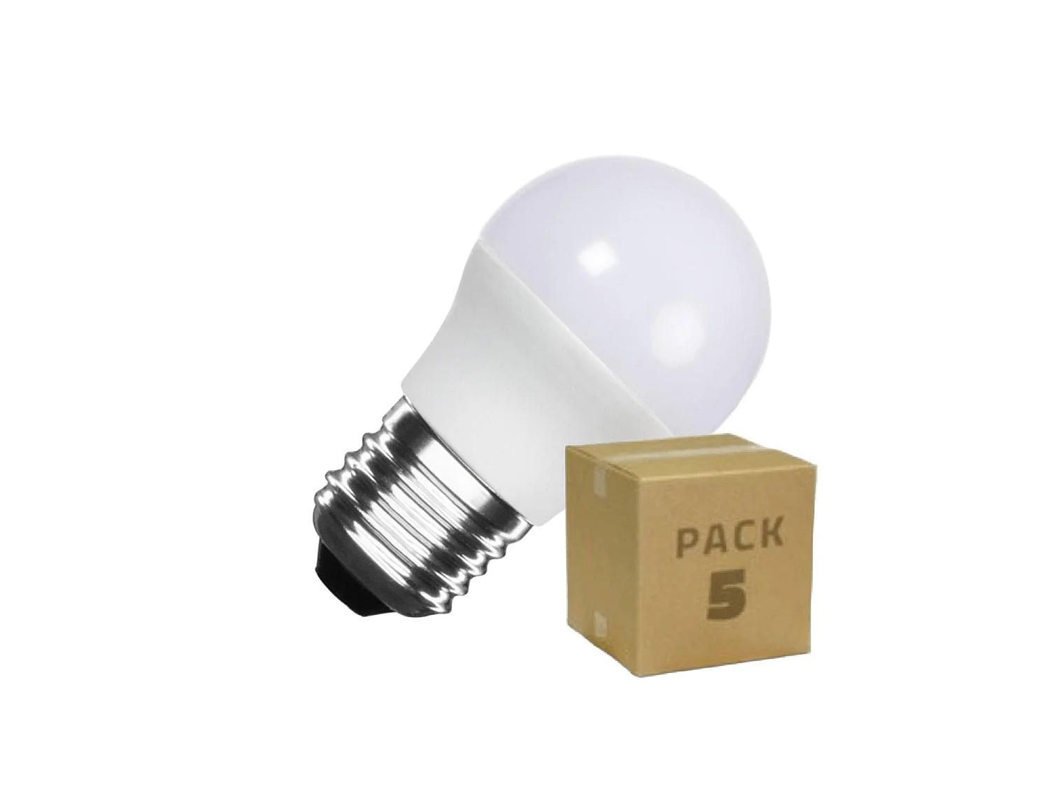 Pack 5 Lampadine LED E27 4W 360 lm G45 No Flicker 3000K Bianco Caldo