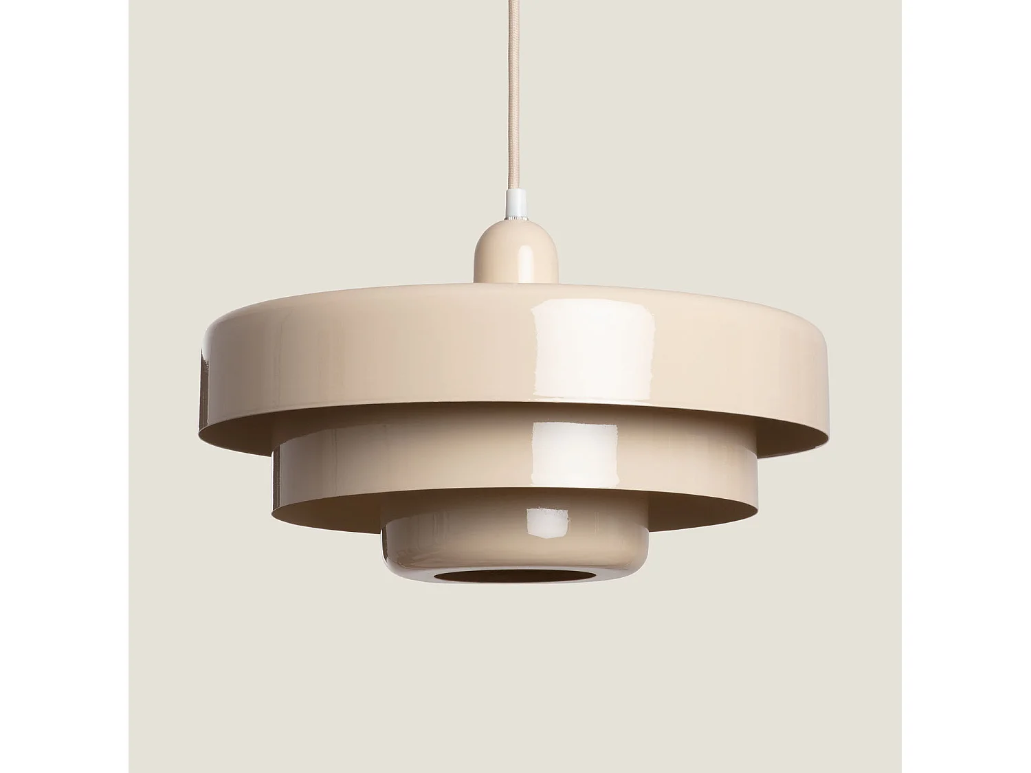 Lámpara Colgante Metal Noa Beige ø35 cm