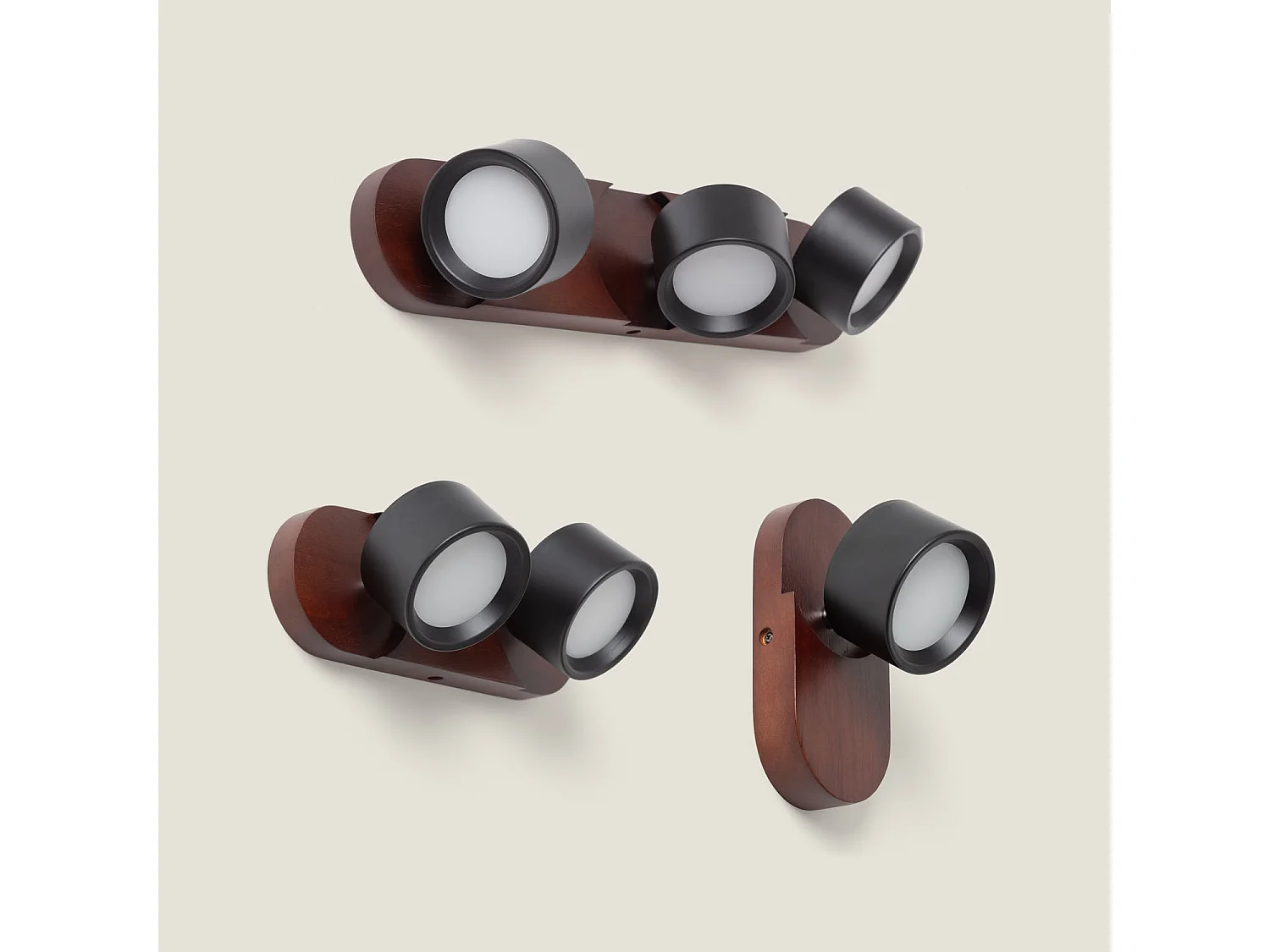 Lámpara de Pared LED 10W Metal CCT Seleccionable Cundra 2 Focos Negro