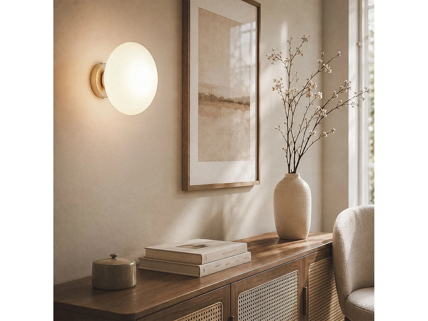 Aplique de Pared Cristal Kurta Beige