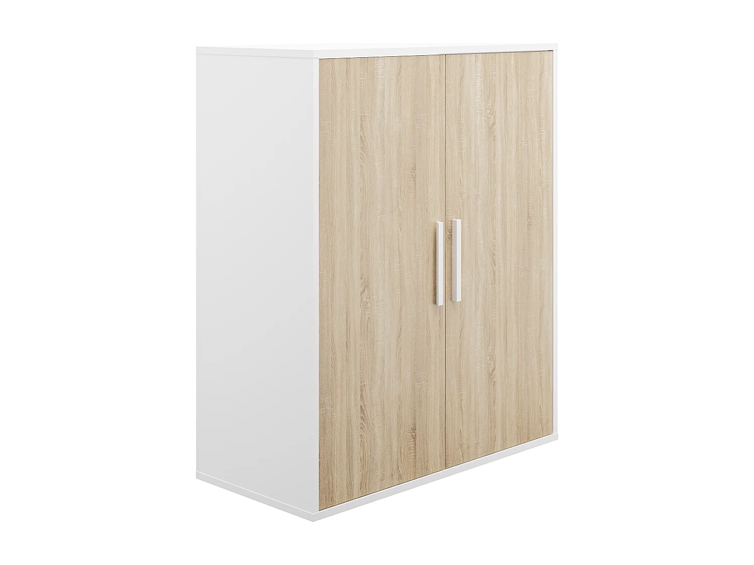 Armoire 2 portes - Blanc et naturel - ADEZIO
