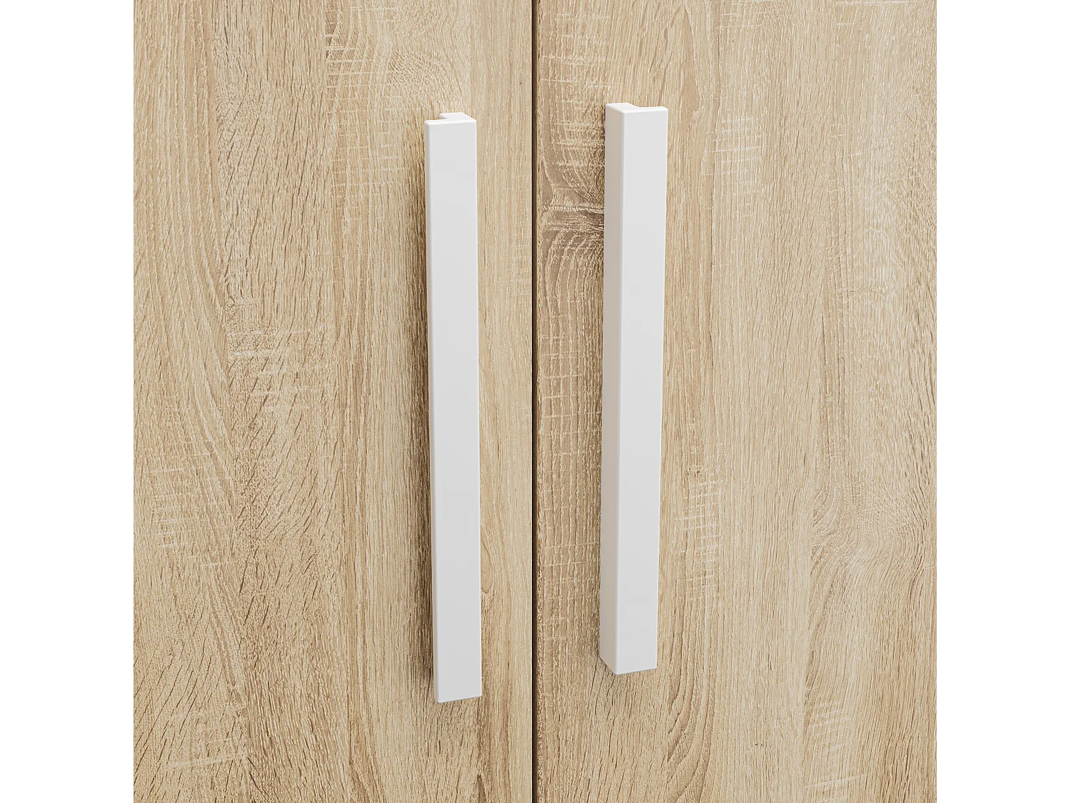 Armoire 2 portes - Blanc et naturel - ADEZIO
