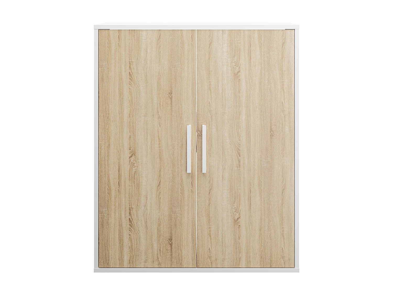 Armoire 2 portes - Blanc et naturel - ADEZIO