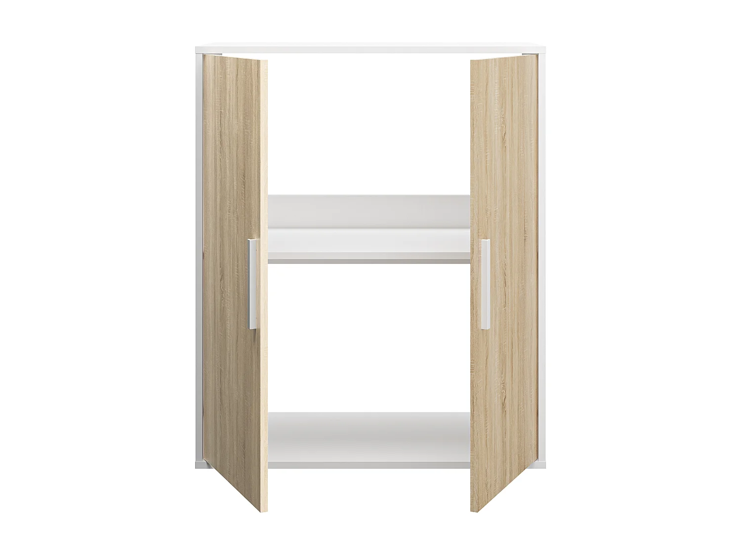 Armoire 2 portes - Blanc et naturel - ADEZIO