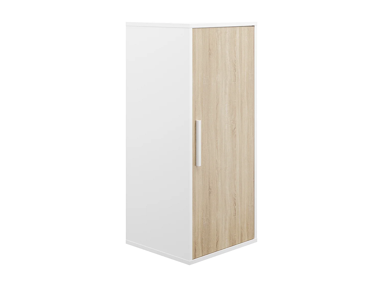 Armoire 1 porte - Blanc et naturel - ADEZIO