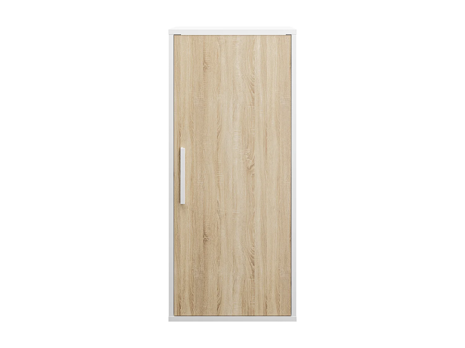 Armoire 1 porte - Blanc et naturel - ADEZIO