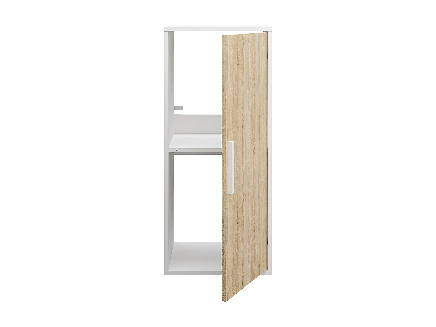 Armoire 1 porte - Blanc et naturel - ADEZIO