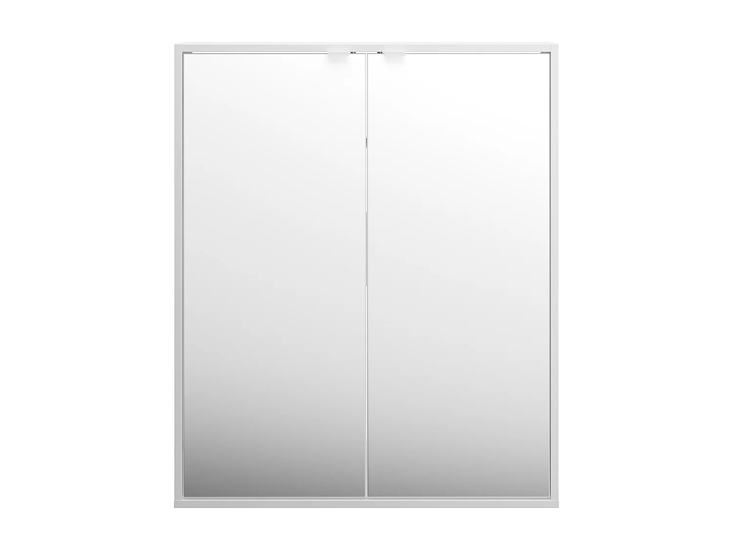 Armoire sous pente 2 portes avec miroir - Blanc - ADEZIO